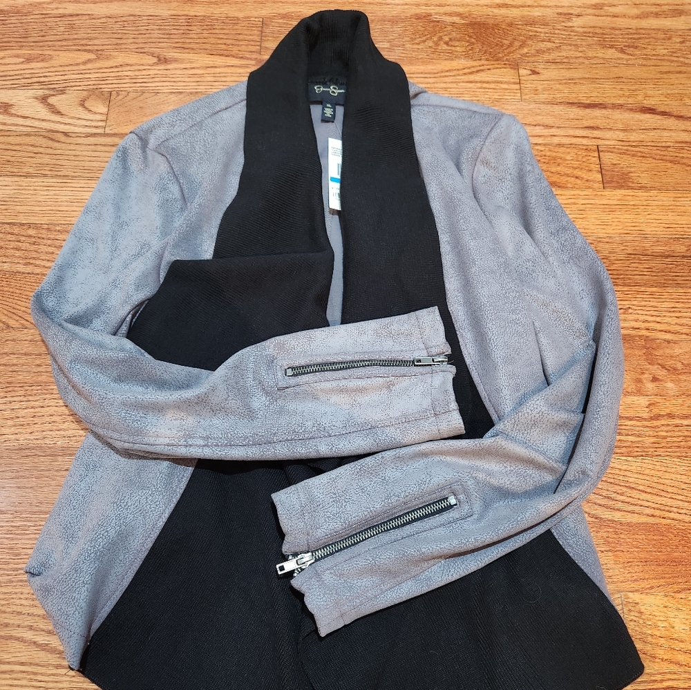 Jessica Simpson Draped Faux-Leather Jacket NWT Women XL